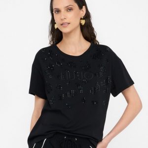 T-shirt con borchie