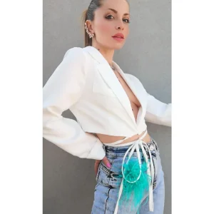Blazer crop con lacci intrecciati!