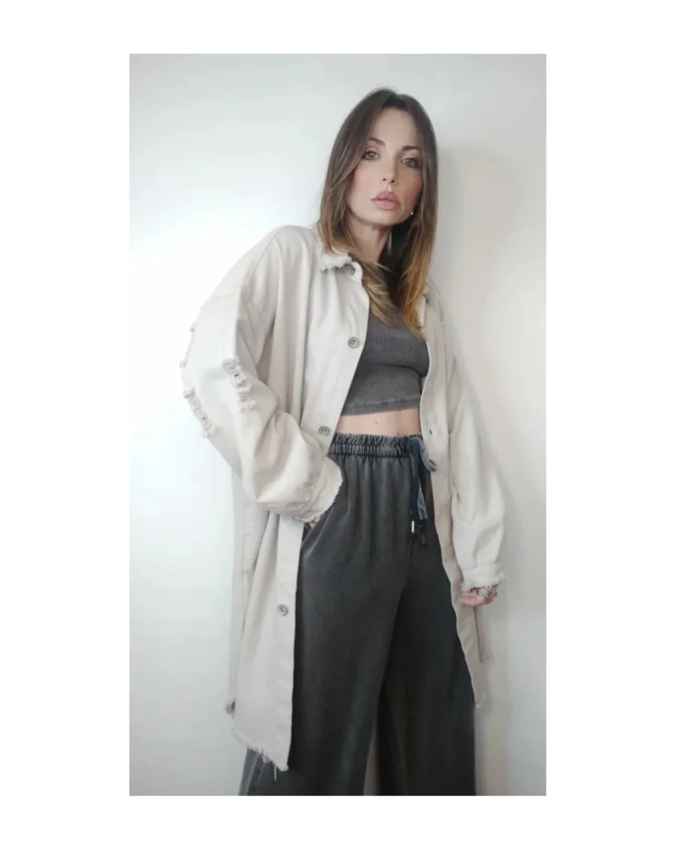 Giacca lunga jeans 100% cotone! - immagine 4
