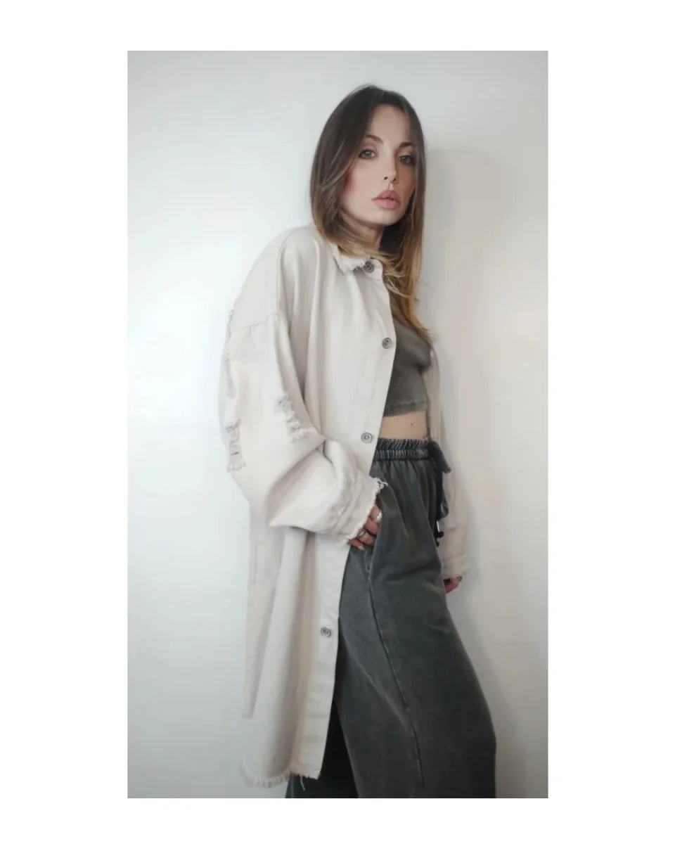 Giacca lunga jeans 100% cotone! - immagine 3