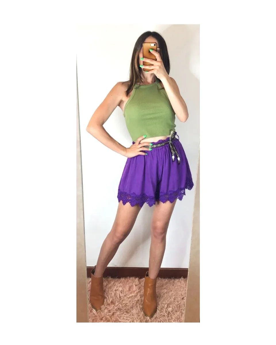 Shorts con pizzo: VIOLA! - immagine 2