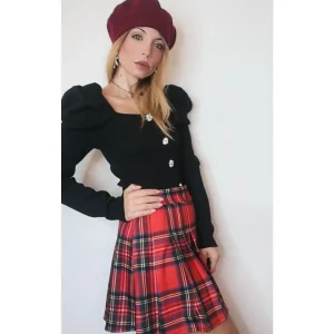 Pantagonna tartan plissettato, ROSSO!