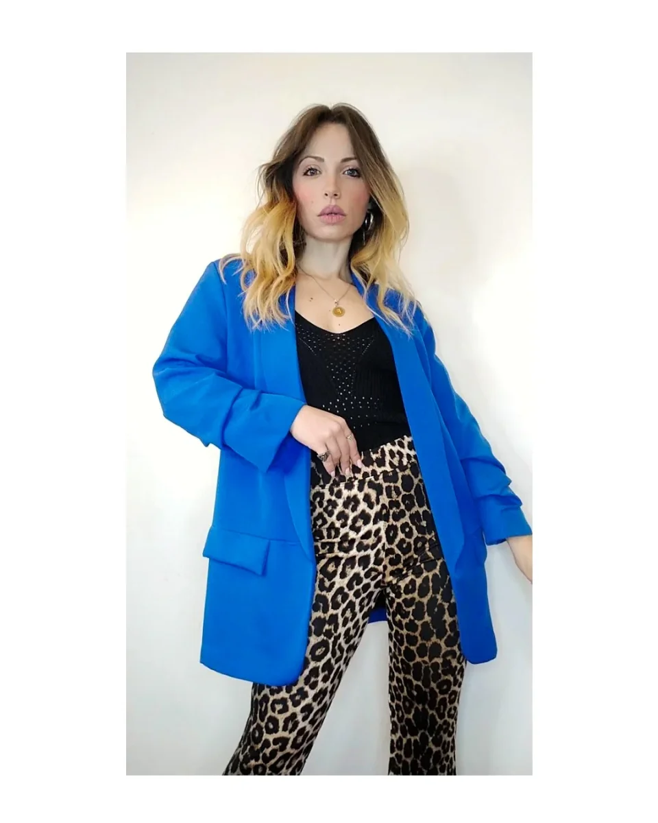 Blazer taglio maschile foderato con manica arricciata! - immagine 8