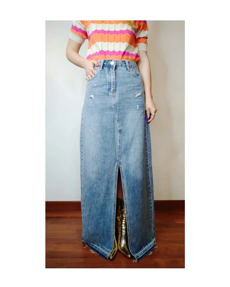 Gonna jeans lunga no-stretch! - immagine 2
