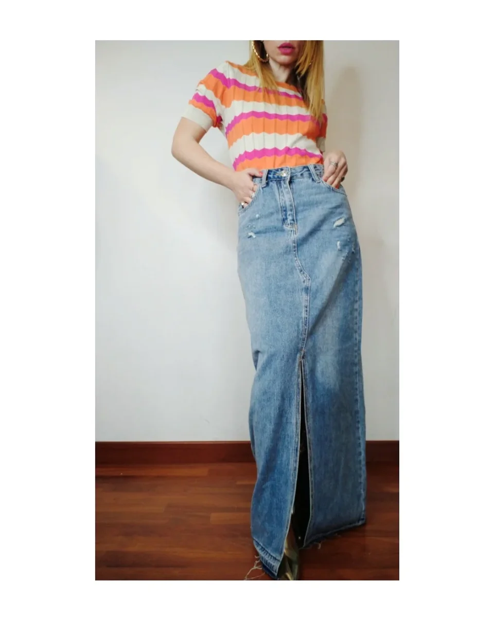 Gonna jeans lunga no-stretch! - immagine 6