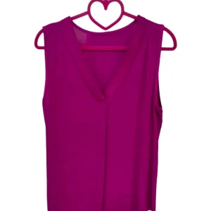 Sottogiacca scollo a V 100% viscosa, MAGENTA!