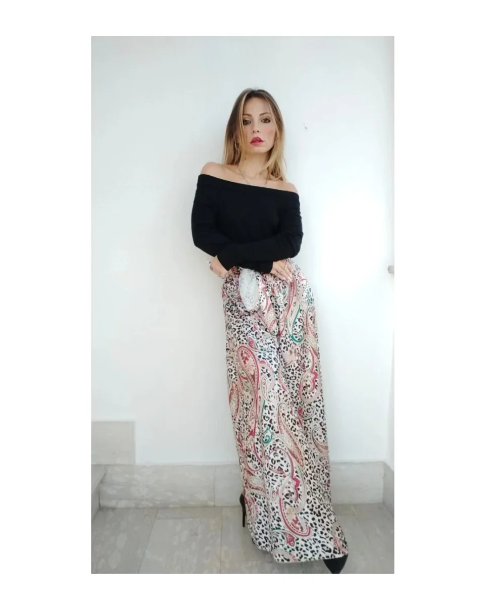 Gonna lunga satin jacquard/maculato! - immagine 5