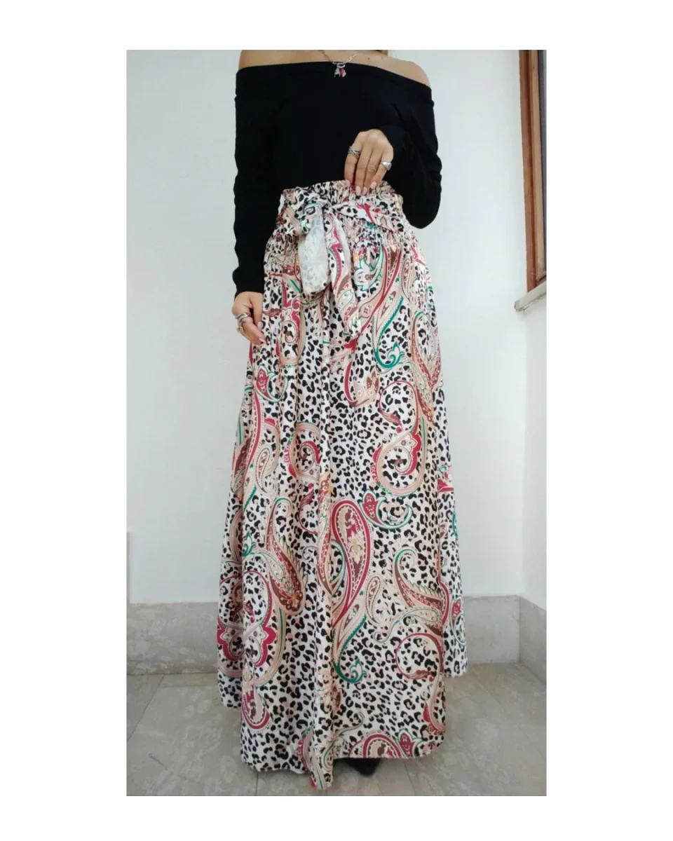 Gonna lunga satin jacquard/maculato! - immagine 3
