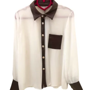 Camicia velata inserti ecopelle!