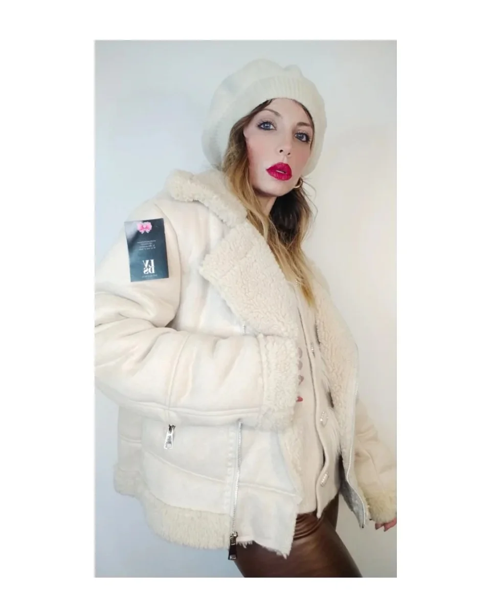 Montone ecofur e suede, PANNA! - immagine 3