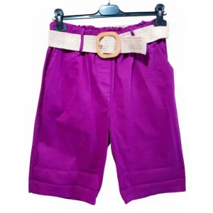 Bermuda 95% cotone con cintura in rafia!