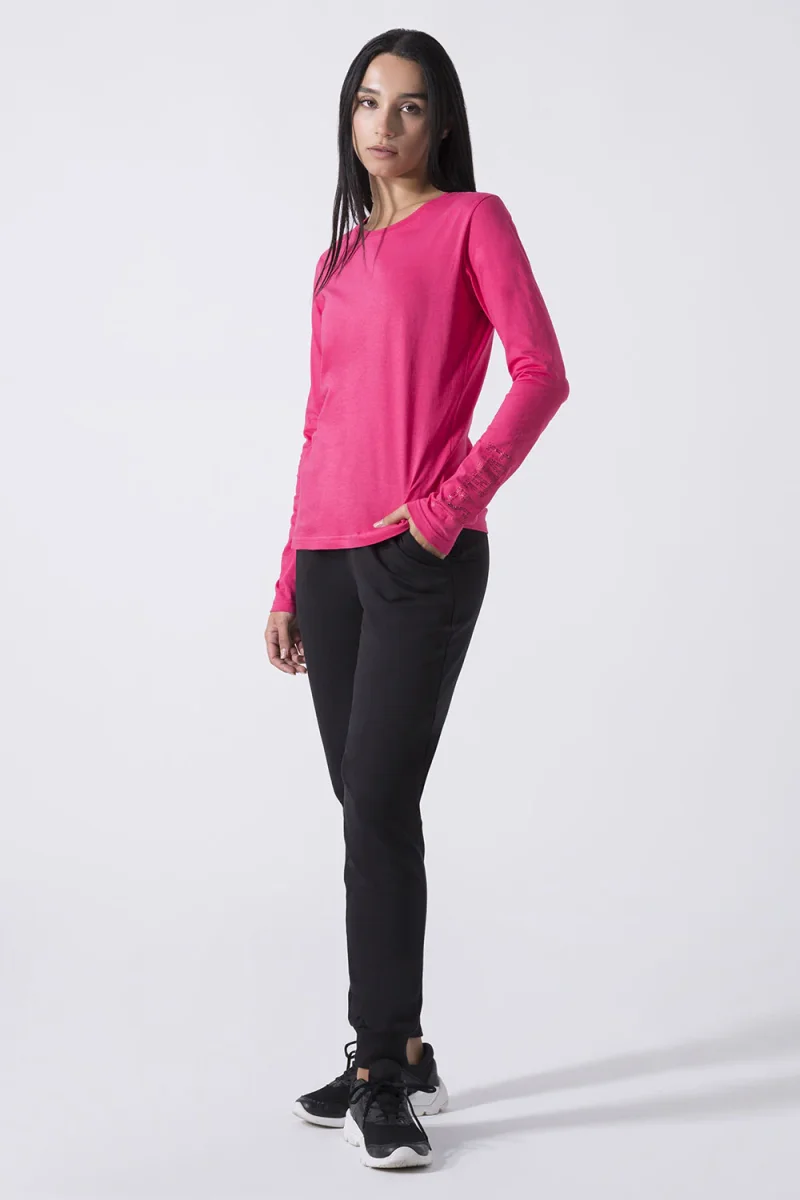 BASIC MAGLIA A MANICHE LUNGHE CON STRASS - immagine 3