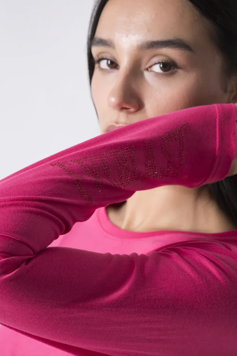 BASIC MAGLIA A MANICHE LUNGHE CON STRASS - immagine 5