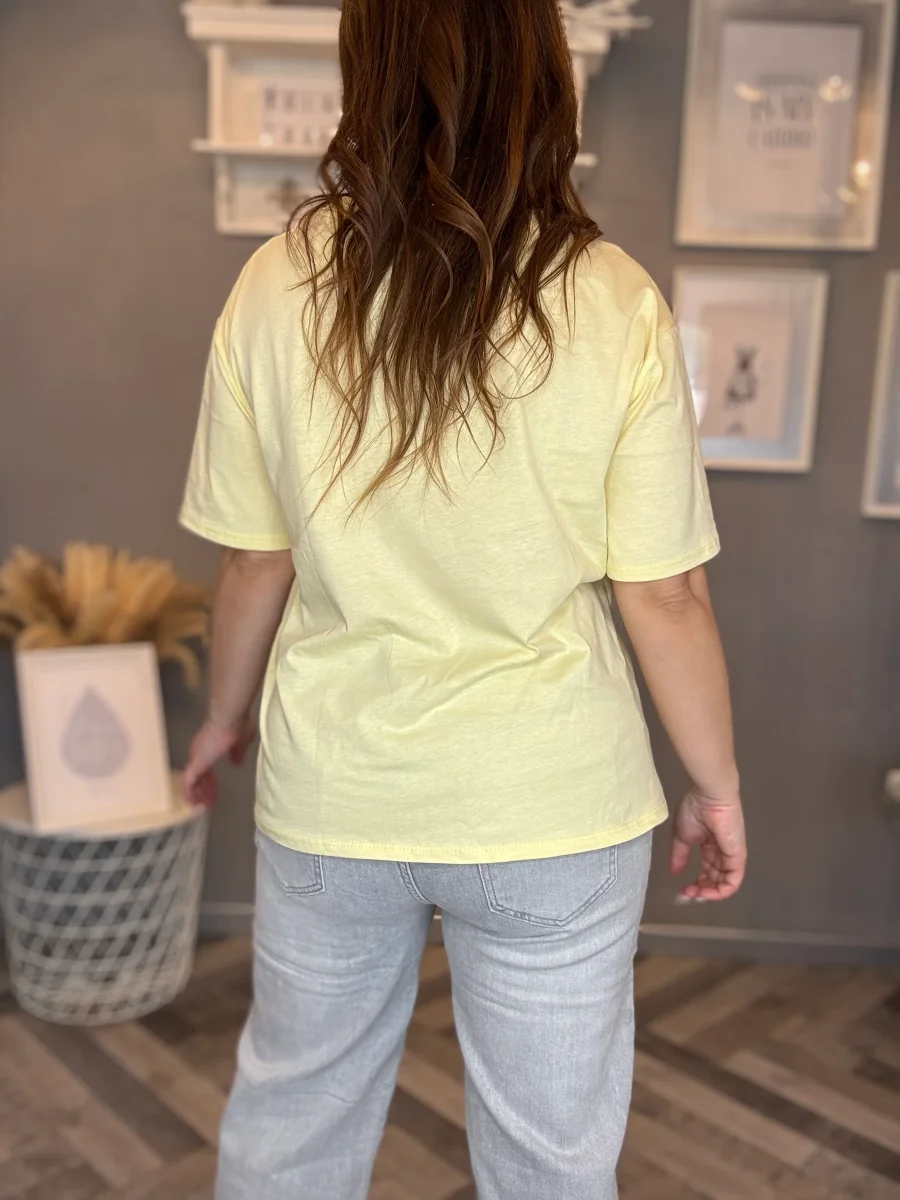 T-shirt soft basic giallo pastello - immagine 6