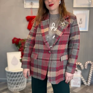 Blazer tartan tortora