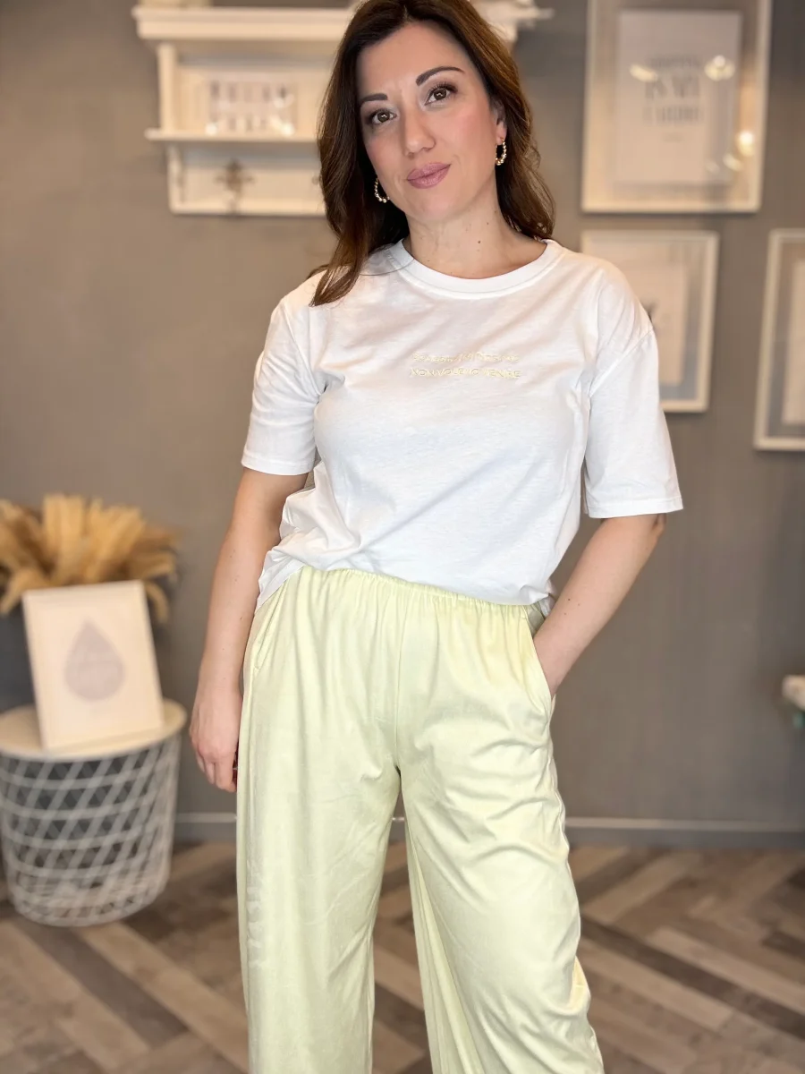 T-shirt Scusate il ritardo giallo - immagine 6