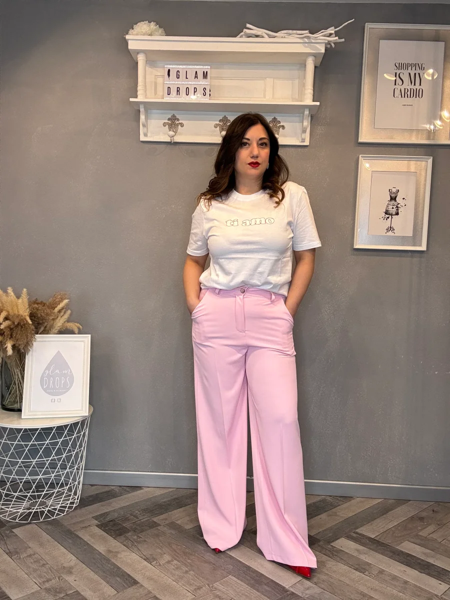 Pantalone a gamba larga a vita alta - immagine 4