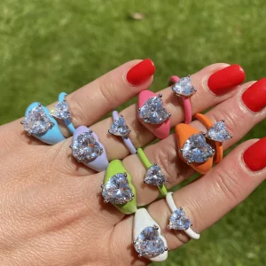 Anello Little Heart smaltato