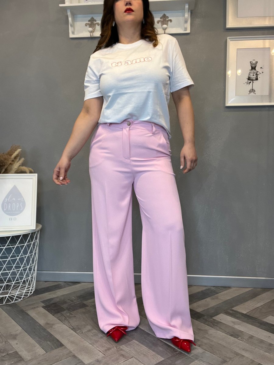 Pantalone a gamba larga a vita alta - immagine 2
