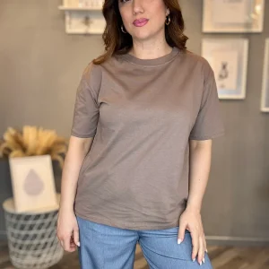 T-shirt soft basic tortora