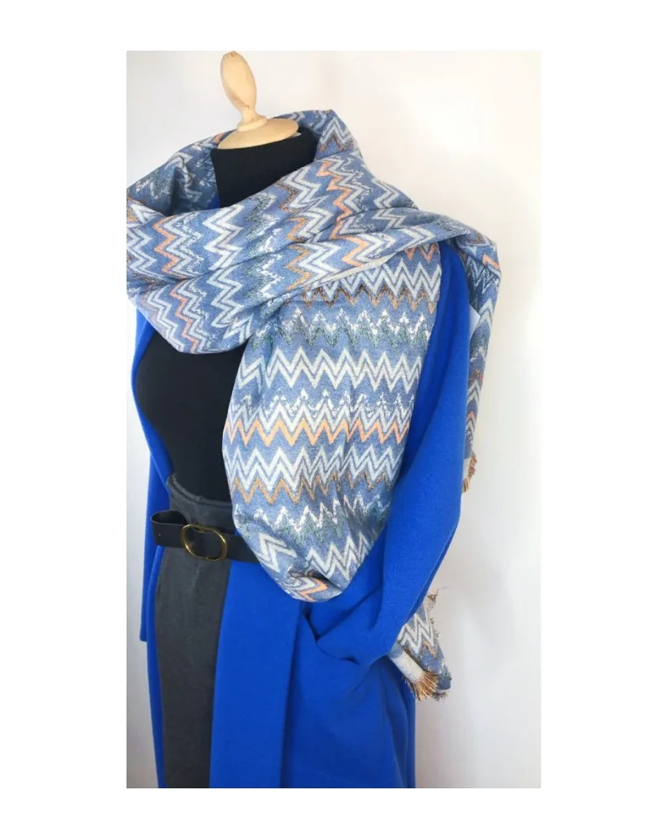 Sciarpa 70% viscosa 30% lana, ZIGZAG COLORFUL! - immagine 5