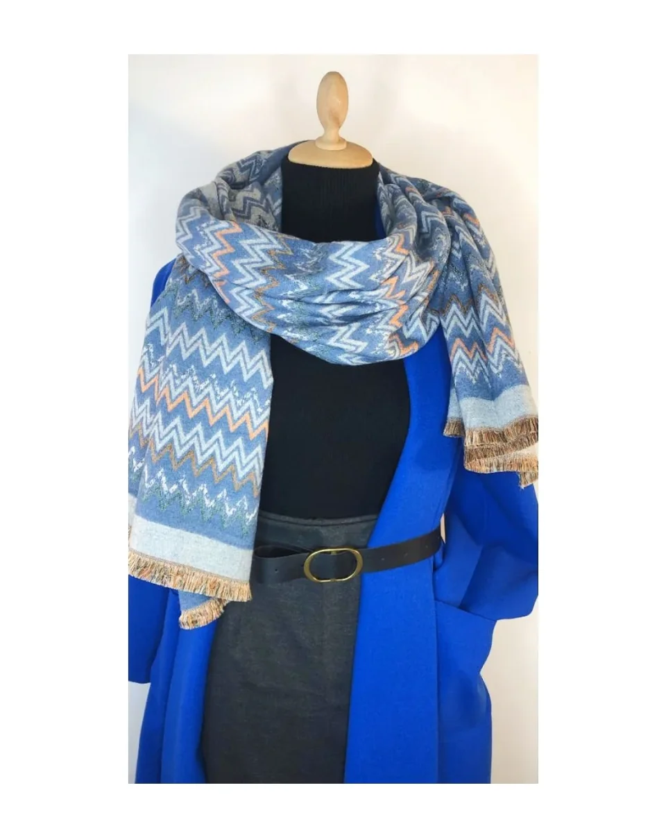 Sciarpa 70% viscosa 30% lana, ZIGZAG COLORFUL! - immagine 4