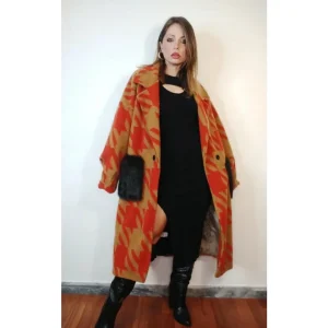 Cappotto pied de poule con tasche ecofur!