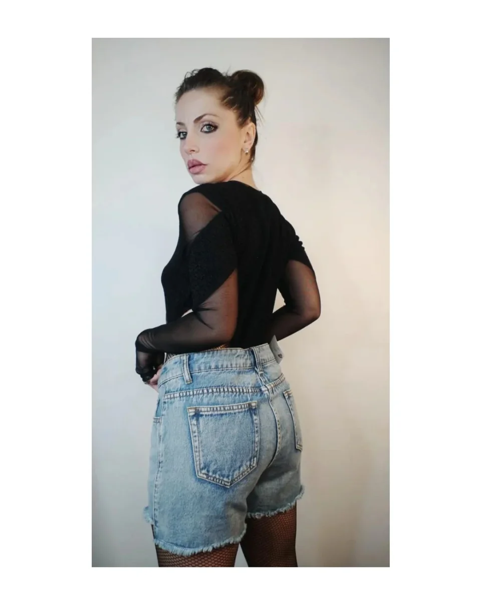 Maglia body trasparente scollo alto 'VedoNonVedo' LUREX! - immagine 5