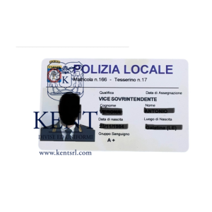 TESSERINO DI RICONSCIMENTO POLIZIA LOCALE
