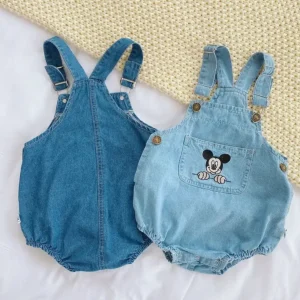 Salopette in Denim baby mouse