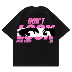 T-Shirt Nera 100% Cotone Made in Italy Don't Look