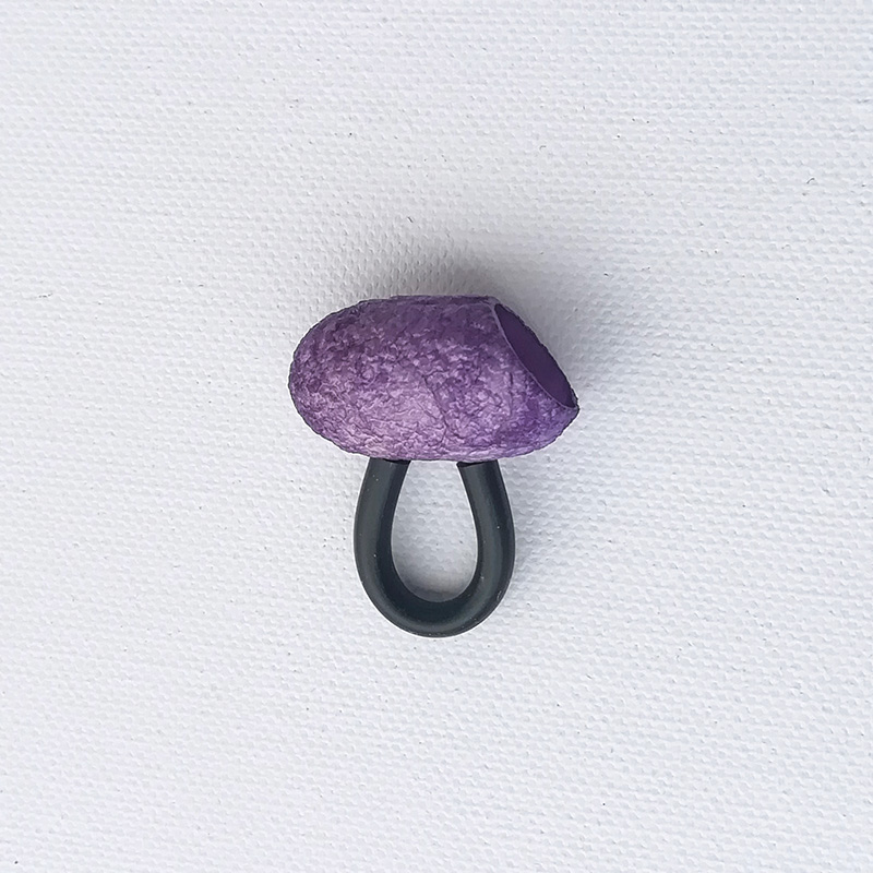 Anello bozzolo di seta lilla