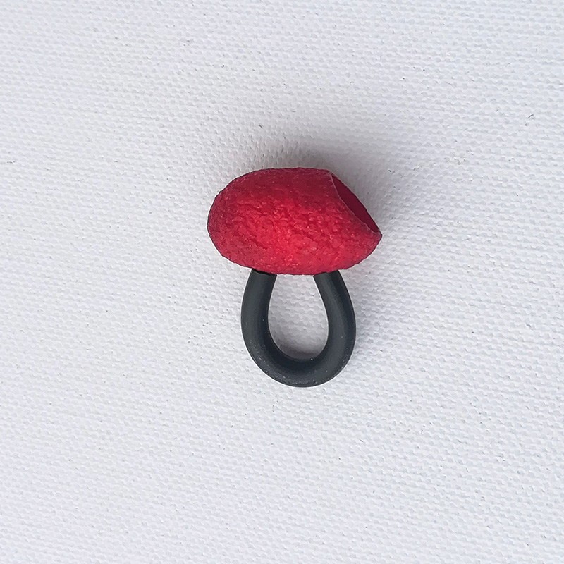 Anello bozzolo di seta Rosso - immagine 2