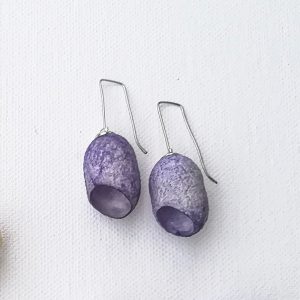 Orecchini bozzoli di seta Purple