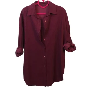 Camicia over 100% cotone a costine bordeaux!