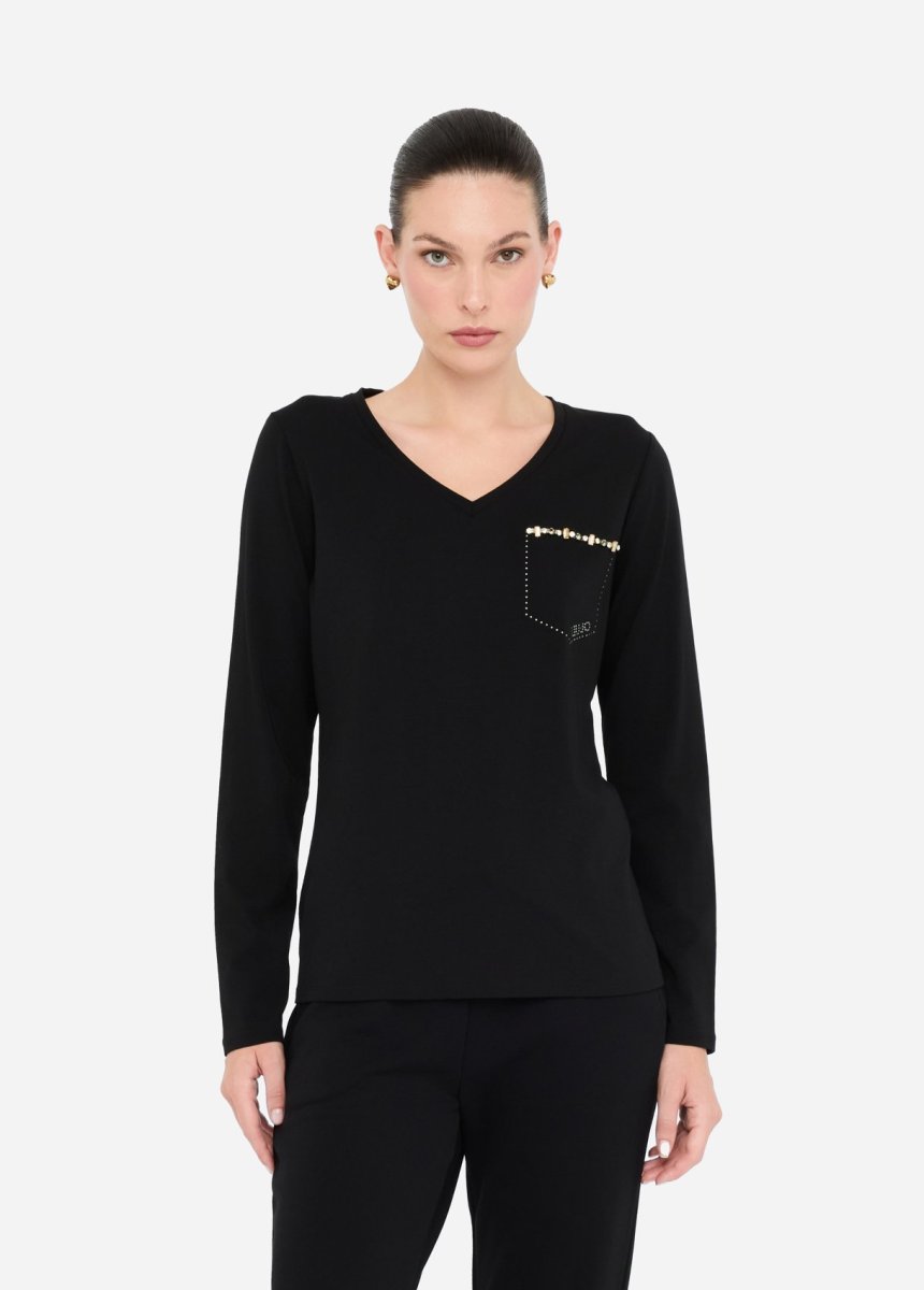 T-shirt con strass - immagine 2