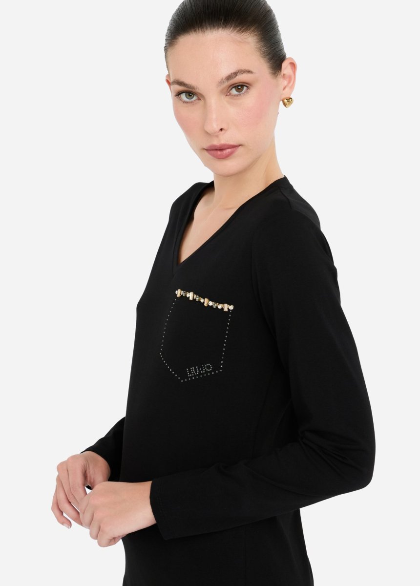 T-shirt con strass - immagine 6